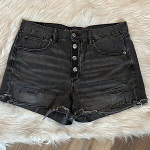 American Eagle Outfitters Distressed Black Jean Shorts